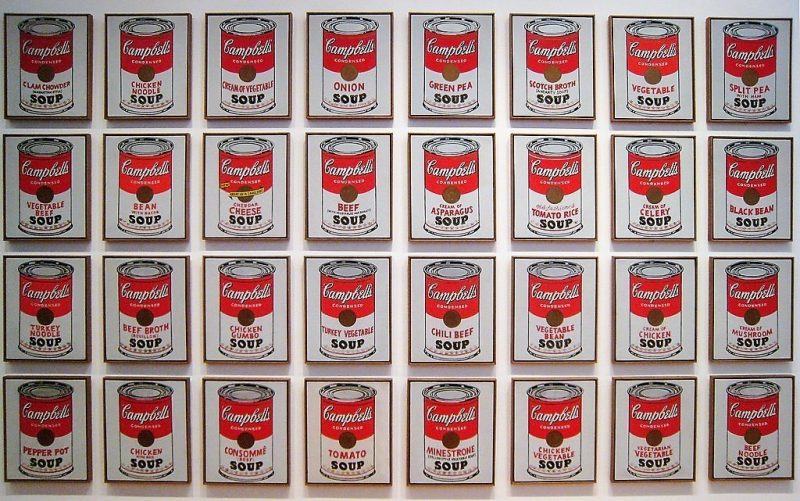 "Latas de sopa Campbell", de Andy Warhol, criada em 1962
