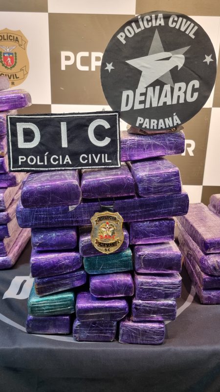 Pol&iacute;cia Militar de Santa Catarina apreende 150 kg de maconha em S&atilde;o Jos&eacute; dos Pinhais, PR – Foto: PMSC / Divulga&ccedil;&atilde;o