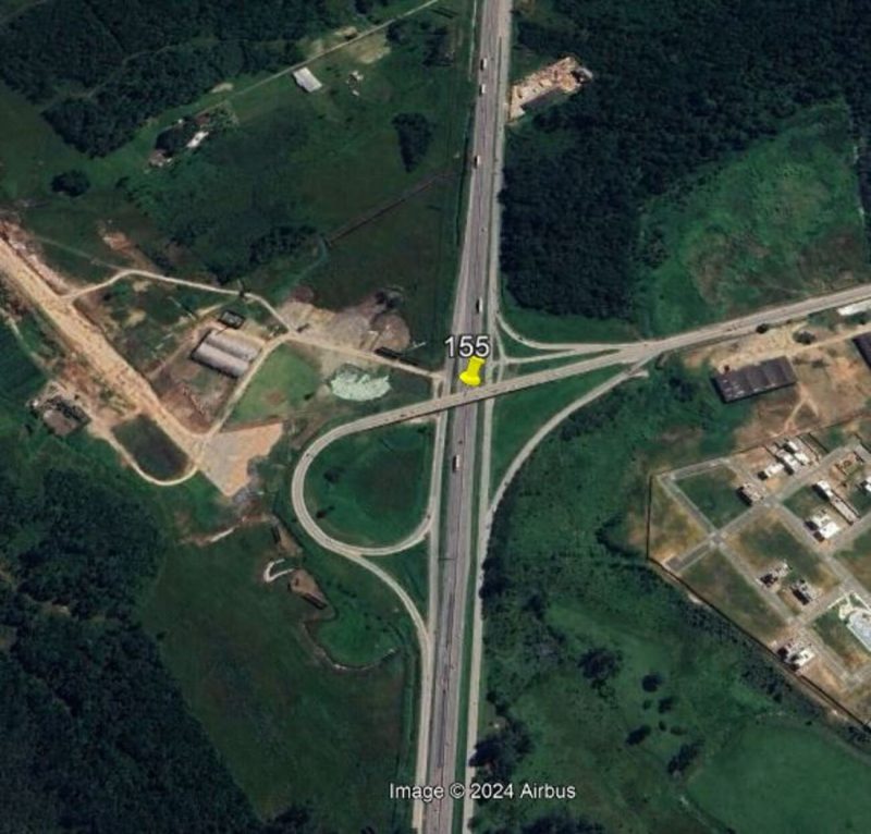 Imagem via satélite mostra acesso a Porto Belo/Bombinhas na BR-101