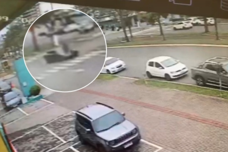 Acidente ocorreu na avenida Get&uacute;lio Vargas, motociclista ficou ferido – Foto: Divulga&ccedil;&atilde;o/ND