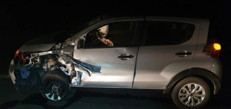 Motorista do carro n&atilde;o teve ferimentos – Foto: PRF/Reprodu&ccedil;&atilde;o/ND