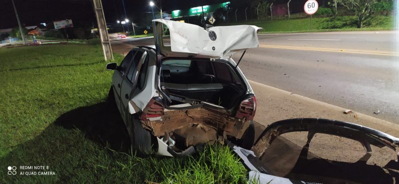 O acidente na SC-163 foi na noite de quarta-feira (29).