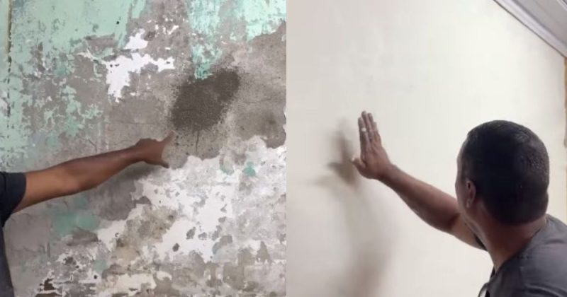 Pedreiro ensina passo a passo para dar adeus &agrave; umidade na parede – Foto: Reprodu&ccedil;&atilde;o/YouTube/ND