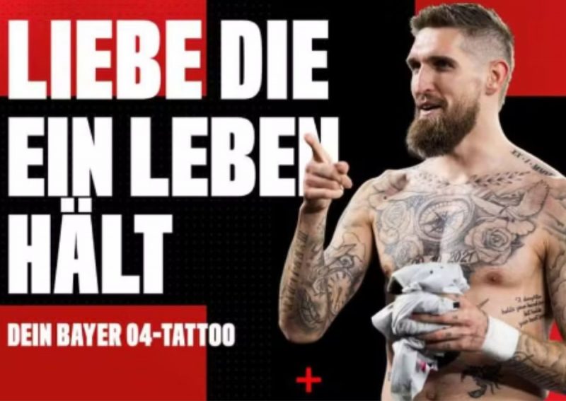 Tatuagem grátis do Bayern Leverkusen