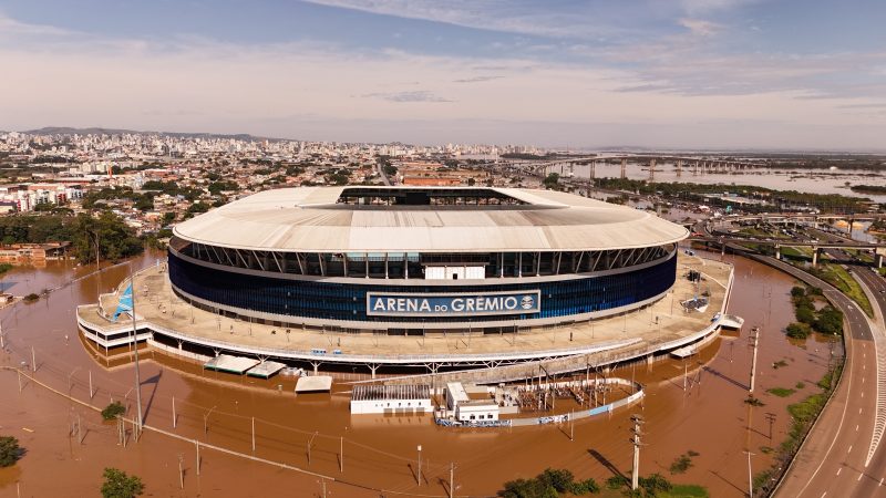Situação da Arena do Grêmio, em Porto Alegre; local é palco dos jogos da equipe no Campeonato Brasileiro