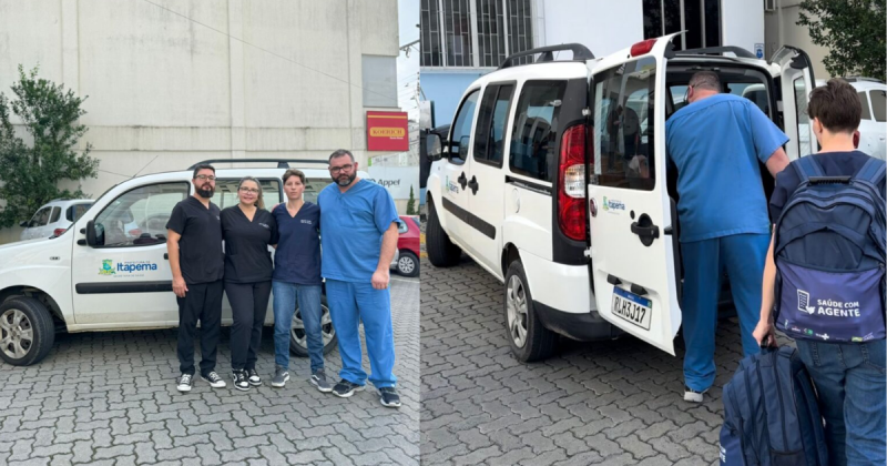 Profissionais de saúde indo prestar auxílio no RS