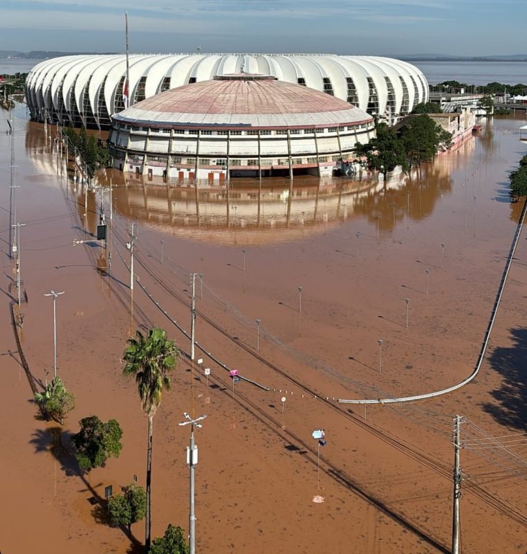 Situa&ccedil;&atilde;o do entorno do est&aacute;dio Beira-Rio – Foto: @canaldotn/X/ND