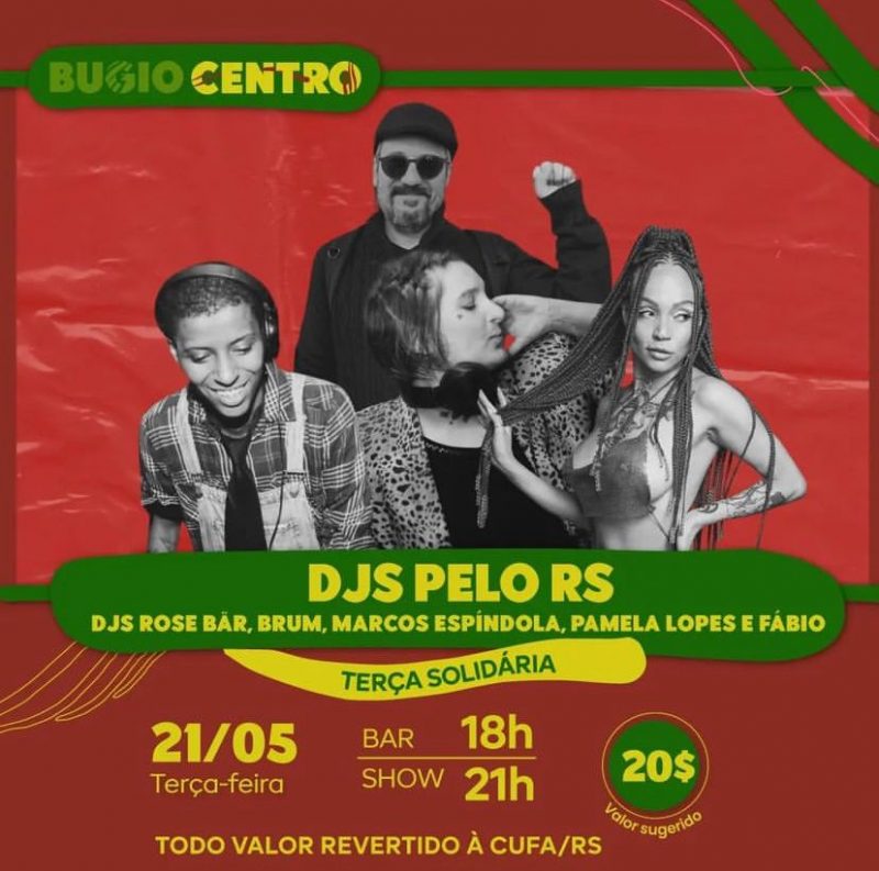 Este blogueiro estar&aacute; junto com Rose B&auml;r, Brum, Fabio e Pamela Lopes na frente de DJ da Ter&ccedil;a Solid&aacute;ria no Bugio Centro. Toda a renda da bilheteria e parte da receita do bar ser&atilde;o destinadas para o socorro &agrave;s v&iacute;timas das enchentes no RS – Foto: Divulga&ccedil;&atilde;o