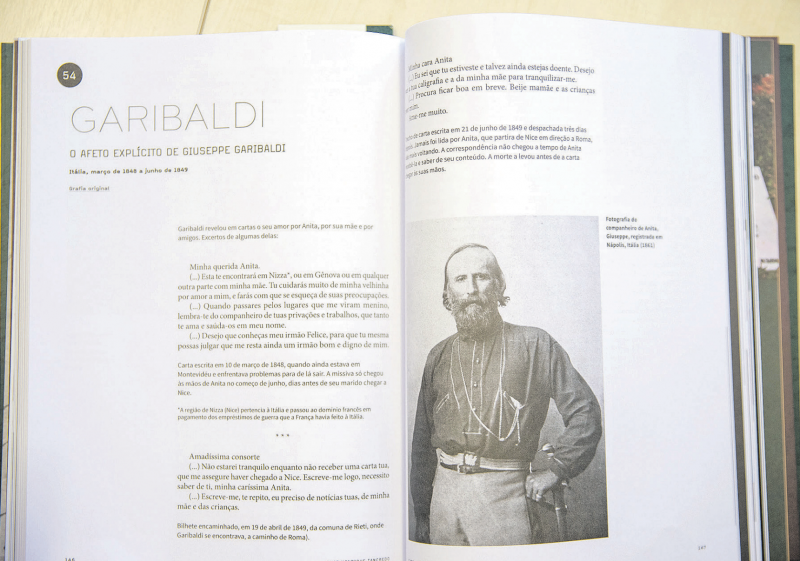 O italiano Giuseppe Garibaldi tamb&eacute;m escreveu &agrave; amada Anita – Foto: Cartas Catarinenses/Reprodu&ccedil;&atilde;o/ND
