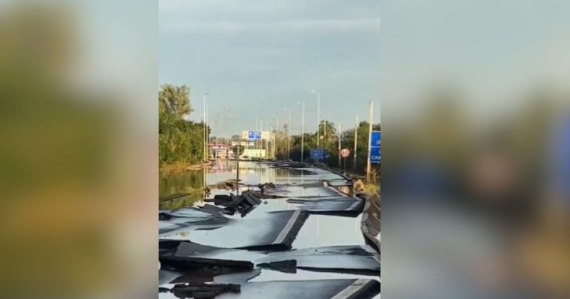 Tragédia no Rio Grande do Sul destrói rua