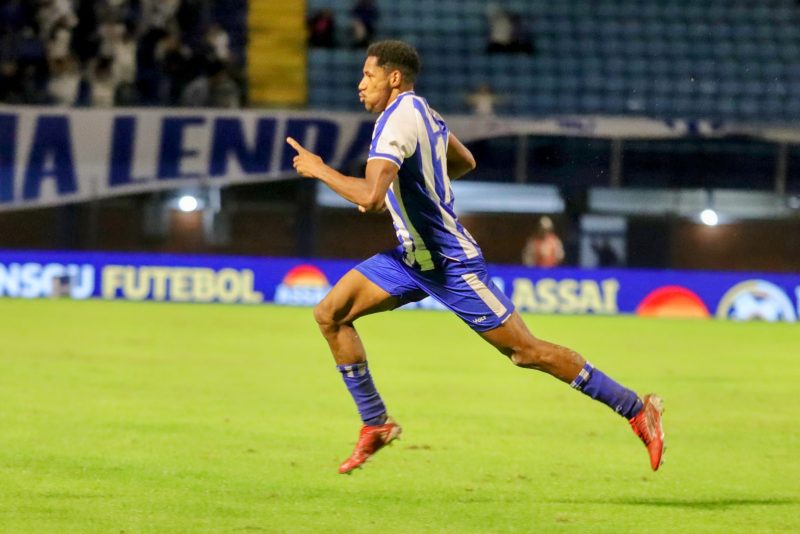 Garcez comemora gol na vitória do Avaí em cima do Goiás na série B