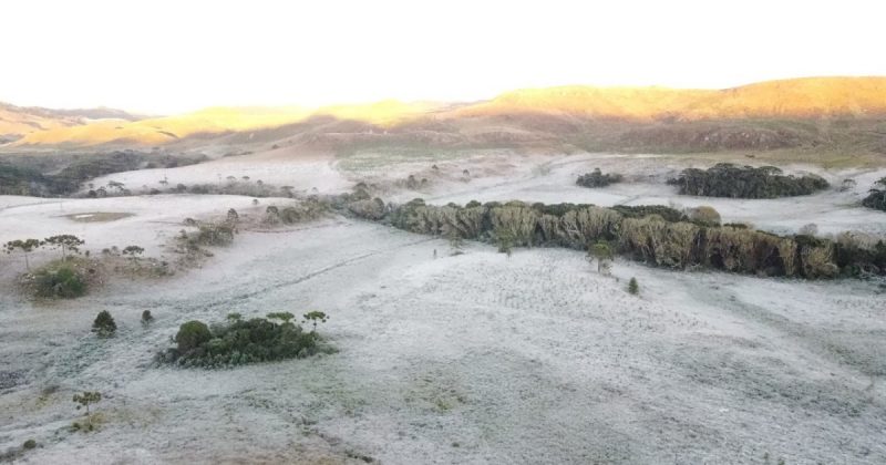 Imagem das geadas na Serra