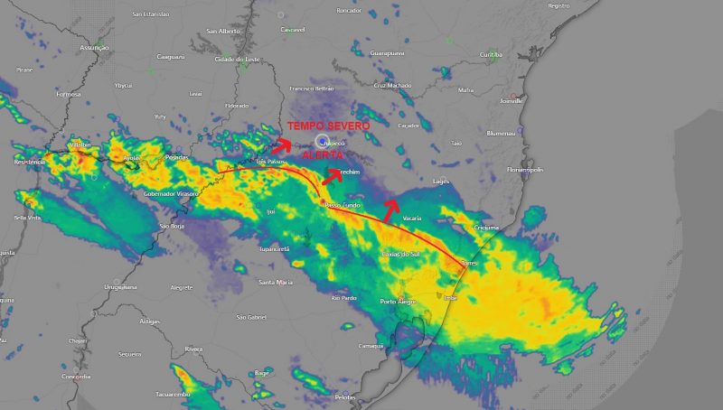 O meteorologista Piter Scheuer publicou um alerta de tempestades severas e chuvas volumosas. – Foto: Piter Scheuer/Reprodução/ND