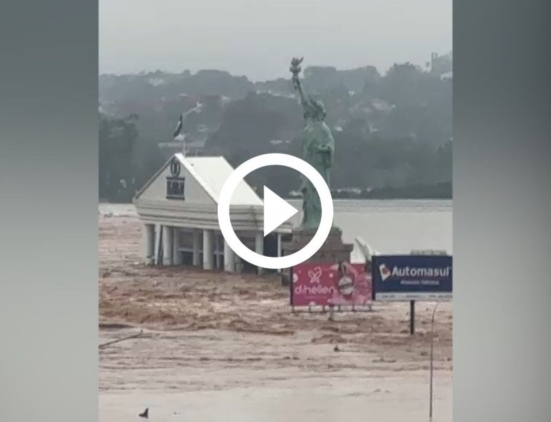 V&iacute;deo mostra enchente na Havan – Foto: Havan/Reprodu&ccedil;&atilde;o
