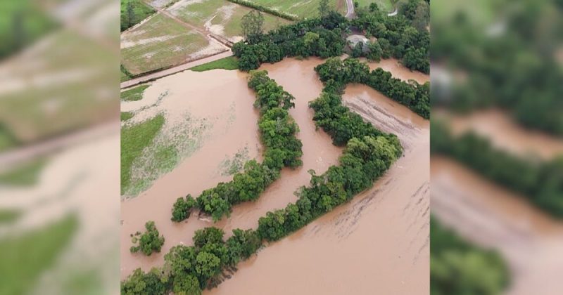Os rios do munic&iacute;pio est&atilde;o em capacidade m&aacute;xima; chuvas no RS seguem – Foto: Divulga&ccedil;&atilde;o/Defesa Civil/ND