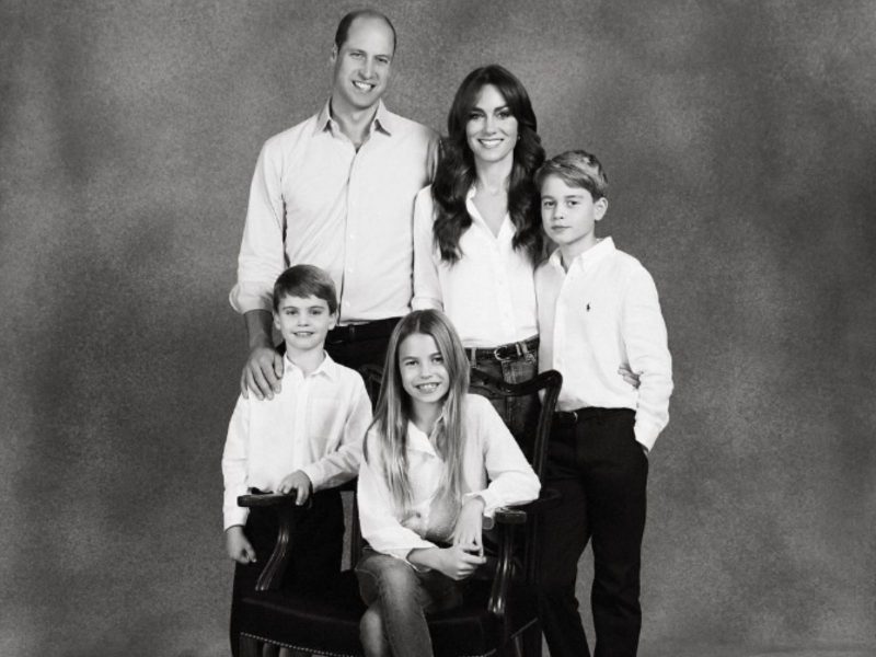 Príncipe William e Kate Middleton com os filhos