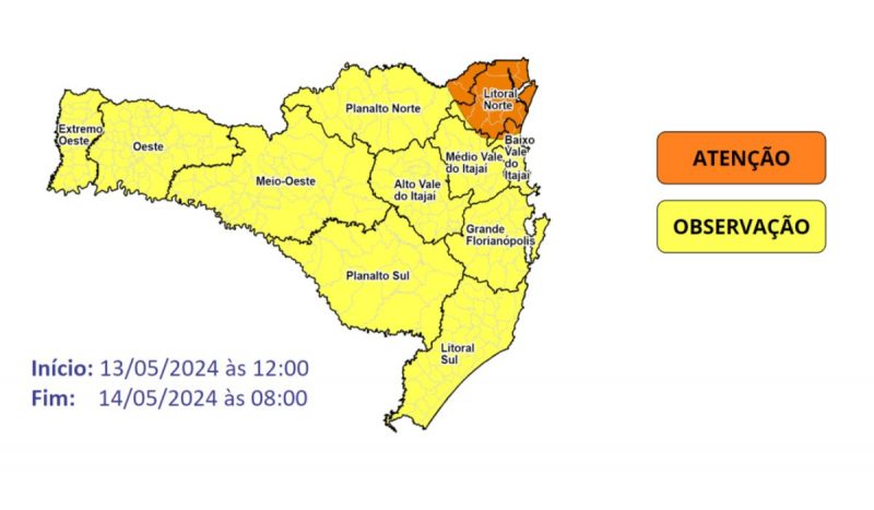 Litoral Norte pode ter as menores temperaturas além dos alagamentos