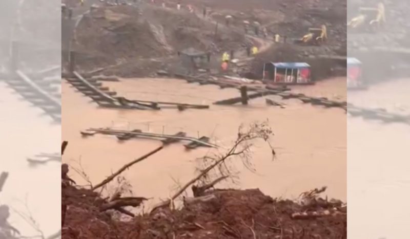 Ponte provisória do Exército foi arrastada pela força das águas