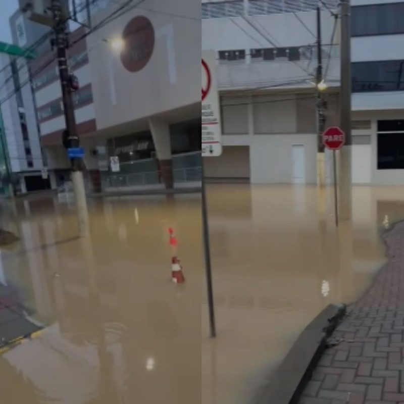 Rio do Sul registra pontos de alagamentos – Foto: Divulga&ccedil;&atilde;o/Reprodu&ccedil;&atilde;o/ND