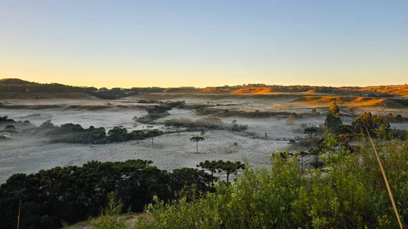 A Serra Catarinense registrou as m&iacute;nimas negativas – Foto: Mycchel Legnaghi/S&atilde;o Joaquim Online