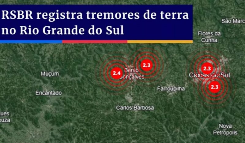 Quatro tremores de terra foram registrados na Serra Gaúcha