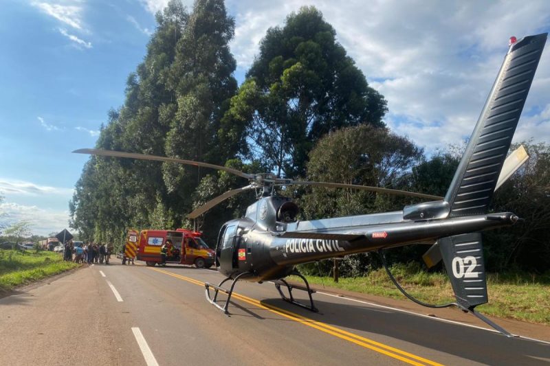 Saer atendeu o acidente entre moto e caminhão no interior de Ipuaçu
