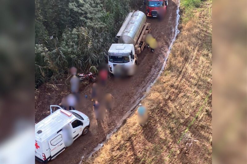 A v&iacute;tima foi levada ao HRO pelo helic&oacute;ptero do saer – Foto: Saer/Divulga&ccedil;&atilde;o/ND