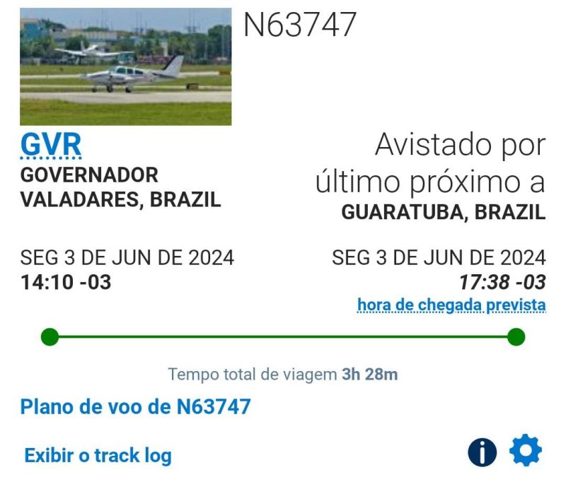 Queda do avião: aeronave deveria pousar em Florianópolis — Foto: Reprodução