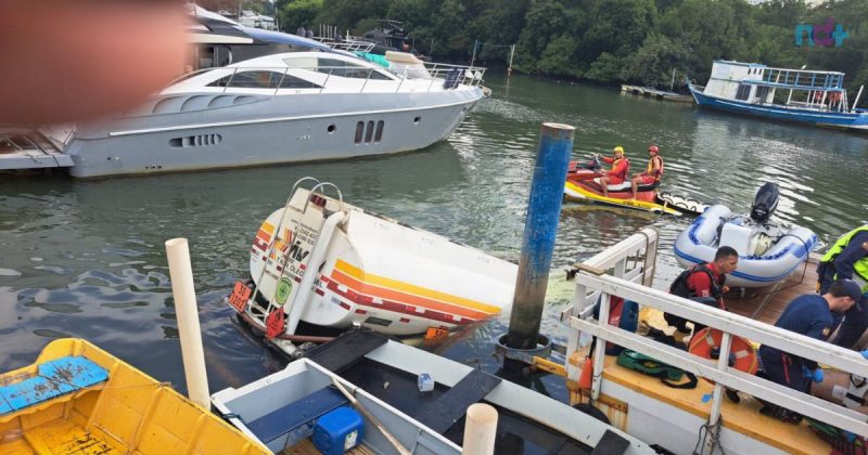 Imagem mostra caminhão com diesel dentro de rio de Balneário Camboriú; motorista morreu