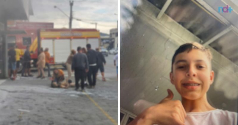 Adolescente, de 14 anos, est&aacute; em estado grave ap&oacute;s sofrer queimaduras em explos&atilde;o de oficina de motos em Itaja&iacute; – Foto: Reprodu&ccedil;&atilde;o/ND