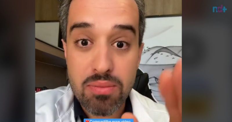 Imagem do médico Renato Silveira que ensina o jeito certo de ingerir vinagre de maçã