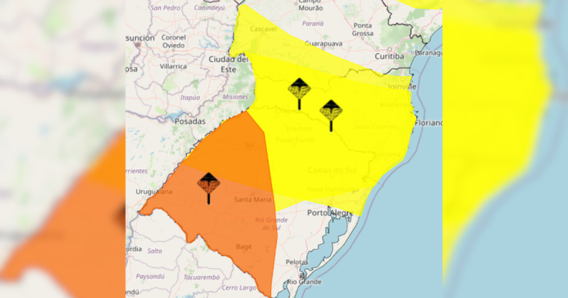 A regi&atilde;o Sul do Brasil tem condi&ccedil;&otilde;es prop&iacute;cias para chuvas intensas – Foto: Inmet/Divulga&ccedil;&atilde;o/ND