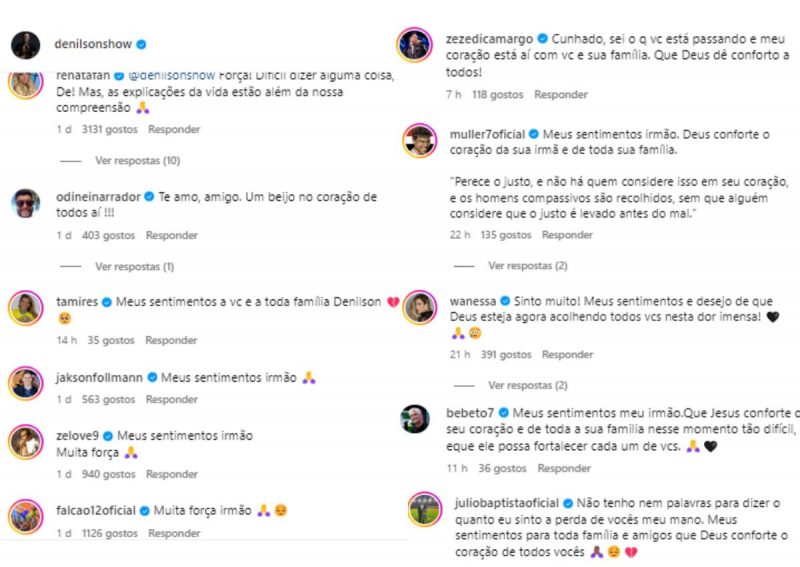 Ex-jogador recebe apoio de famosos e boleiros – Foto: Reprodu&ccedil;&atilde;o/Instagram