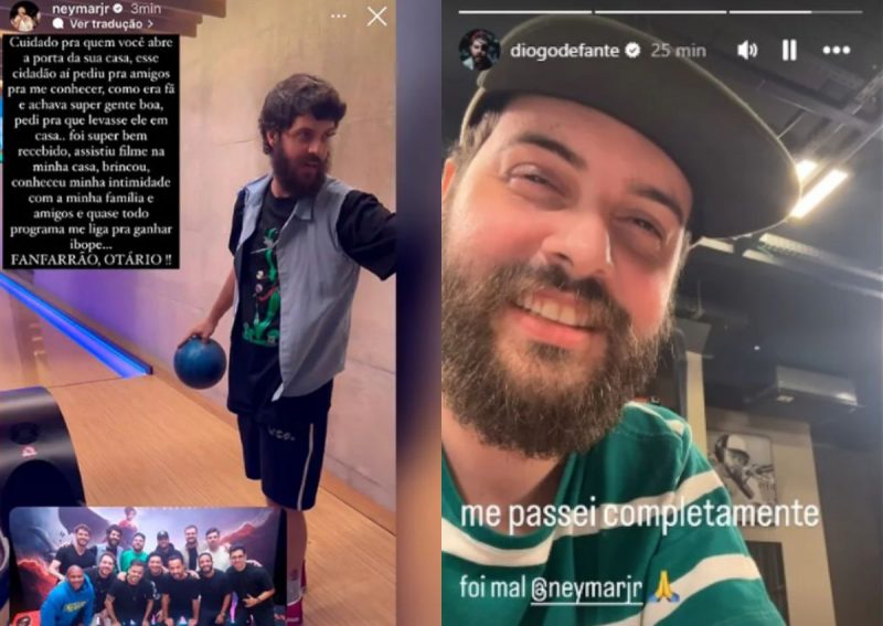 Diogo Defante e Neymar tretaram nas redes – Foto: Foto: Reprodu&ccedil;&atilde;o/Instagram