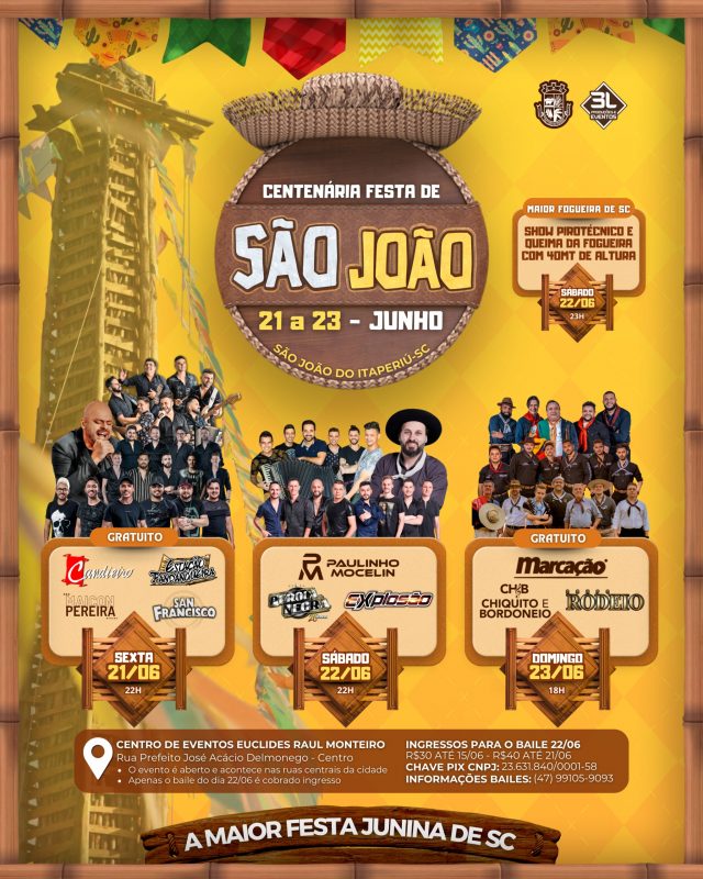 Festa de São João será comemorada com fogueira gigante 