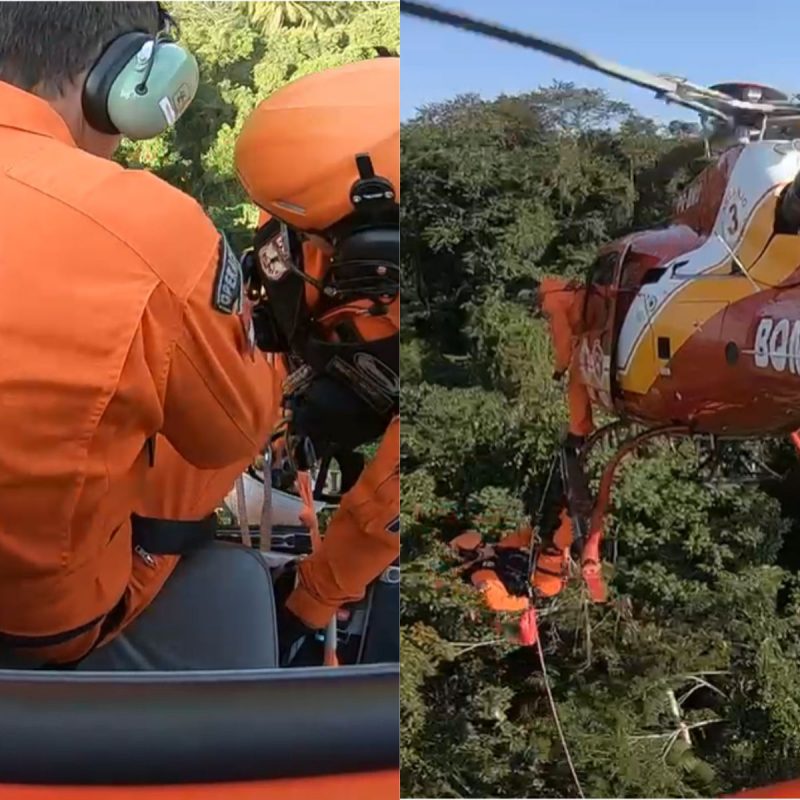 Ele foi resgatado ap&oacute;s se perder em mata – Foto: Divulga&ccedil;&atilde;o/Reprodu&ccedil;&atilde;o/ND