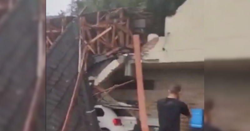 Igreja desaba em RS e fica completamente destru&iacute;da – Foto: Porto Alegre 24h/Twitter/Divulga&ccedil;&atilde;o/ND