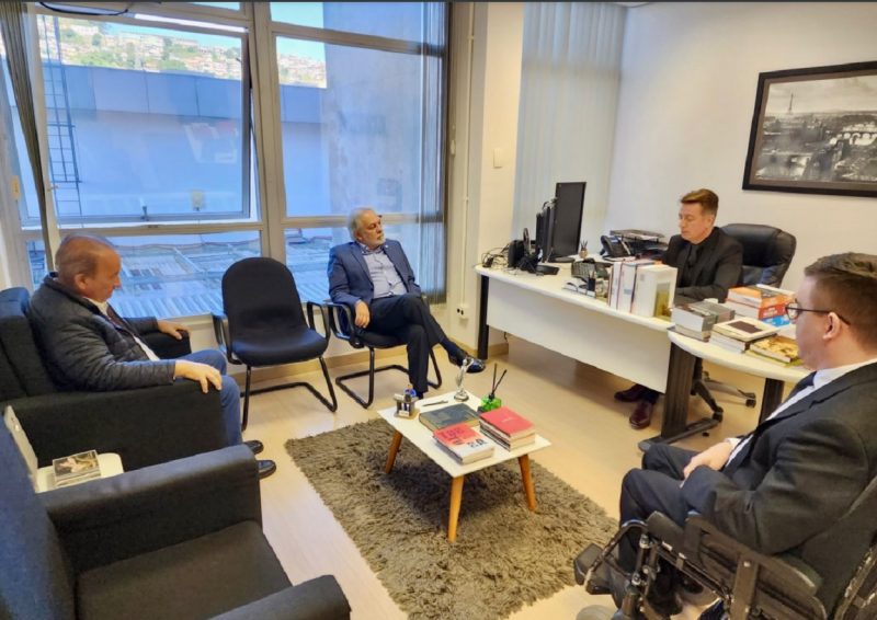 Jorginho Mello, o desembargador Jo&atilde;o Henrique Blasi e o Jo&atilde;o Marcos Buch – Foto: Divulga&ccedil;&atilde;o/ND