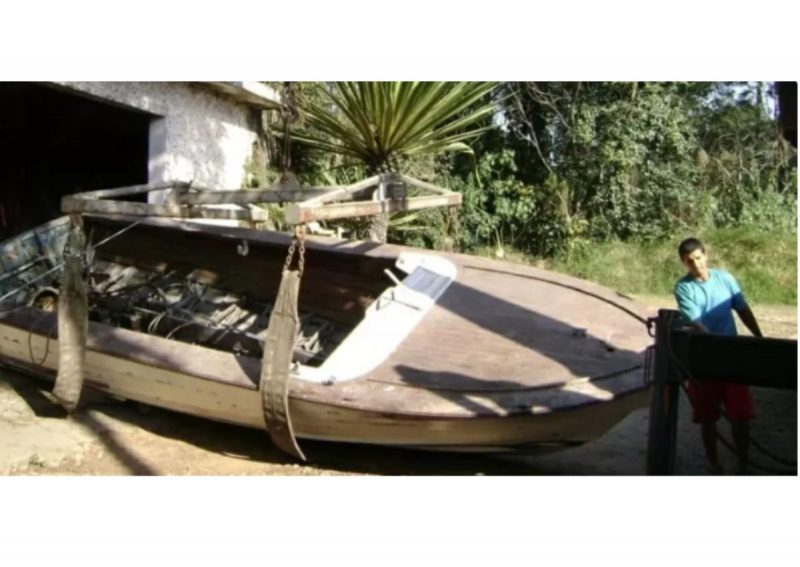 Lancha foi comprada pelo valor hist&oacute;rico, mas estava como sucata&nbsp; – Foto: Arquivo Pessoal