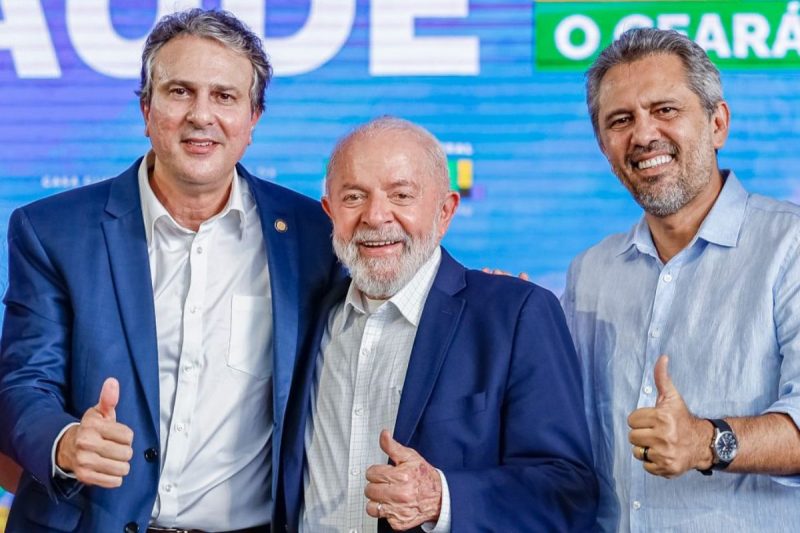 Ministro da Educação Camilo Santana, presidente Lula e governador do Ceará Elmano de Freitas