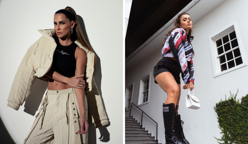 Fotomontagem mostra modelos posando com roupas streetwear da labellamafia