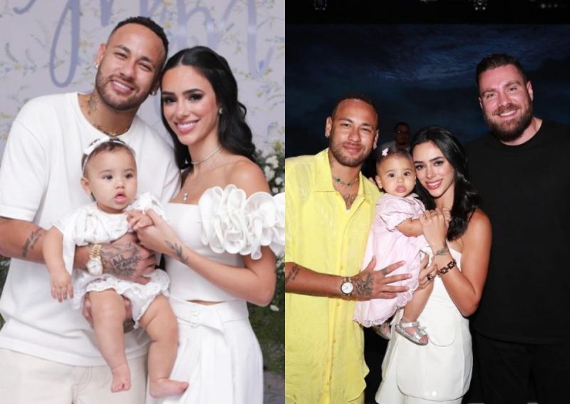 Ney, Mavie e Bruna Biancardi em eventos religiosos – Foto: Neymar, Mavie e Bruna Biancardi – Reprodu&ccedil;&atilde;oInternet