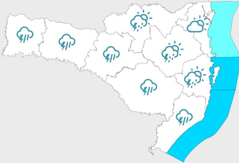Frente fria provoca frio e tempestade em SC – Foto: Reprodu&ccedil;&atilde;o/Defesa Civil de SC/ND
