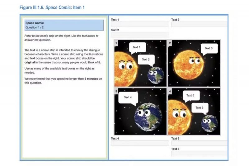 Questão de criatividade da prova exigia a criação de um diálogo entre o Sol e a Terra