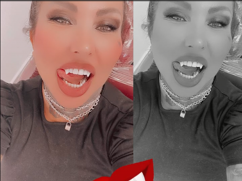 Imagem mostra "dentes de vampiro" de Sabrina Boing Boing 