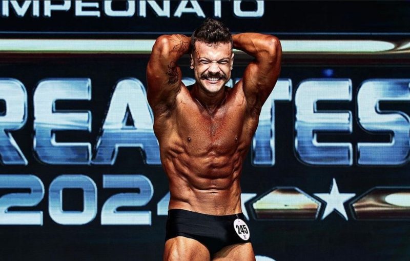 Foto de Salomão Magnin em competição