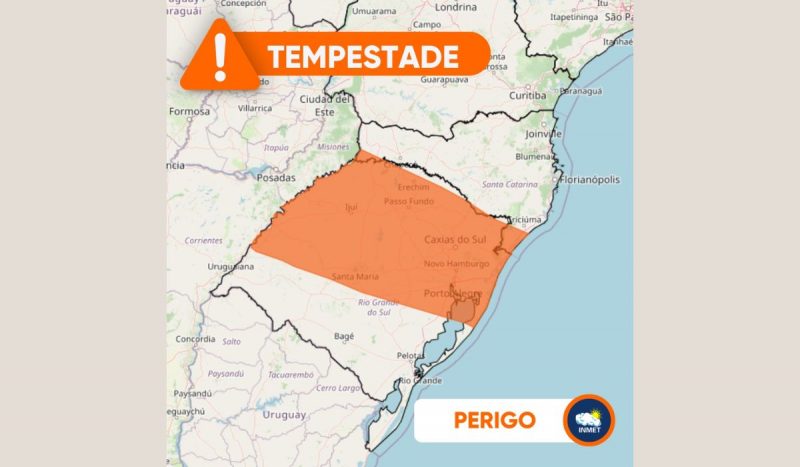 Previsão de tempestade em SC neste fim de semana, segundo Inmet 