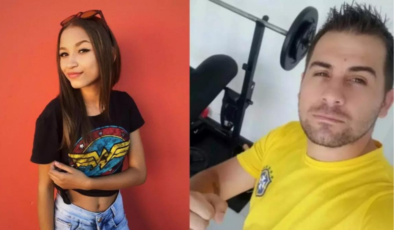 Fotomontagem mostra adolescente branca posando em pé usando blusa da mulher maravilha. Foto à direita mostra homem branco de cabelos curtos usando camisa amarela da seleção brasileira