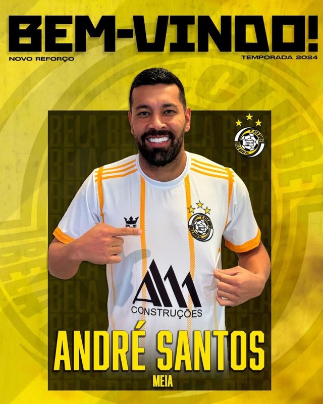Andr&eacute; Santos &eacute; a principal contrata&ccedil;&atilde;o do E.C Bela Vista para a temporada 2024 – Foto: Reprodu&ccedil;&atilde;o/Redes Sociais
