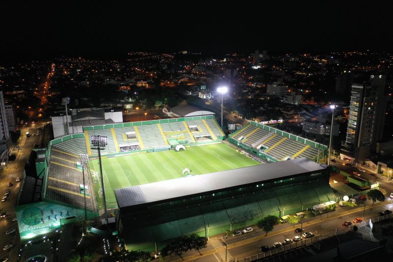 O Gr&ecirc;mio confirmou na &uacute;ltima semana o duelo com o Vasco na Arena Cond&aacute; – Foto: Prefeitura de Chapec&oacute;/Divulga&ccedil;&atilde;o/ND